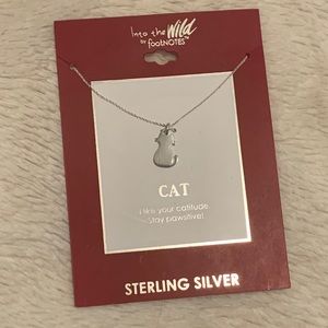 Footnotes Cat Sterling Silver 18 Inch Necklace